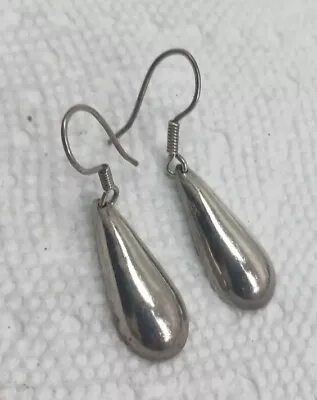 TAXCO Tear Drop Sterling Silver Earrings Marked TJ-28 • $23