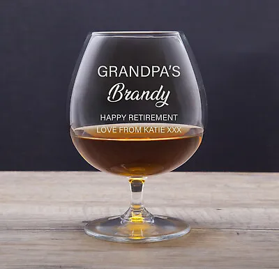 £8.99 • Buy Personalised Large Brandy Glass Engraved 21st 30th 40th 50th 60th Birthday Gifts