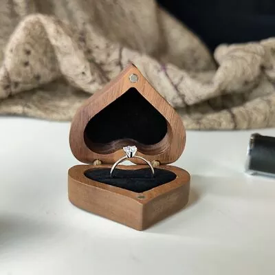 Ring Storage Box Wooden Box Jewelry Display Proposal Engagement For Wedding Ring • $18.58