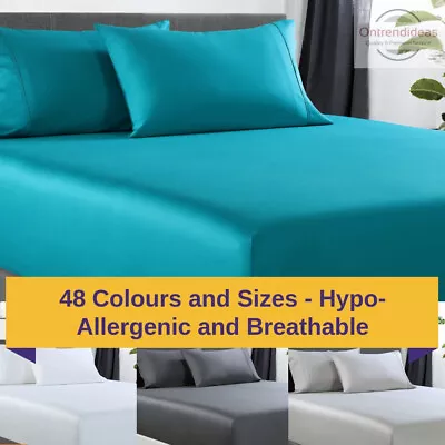 $55 • Buy 400TC Bamboo Cotton Fitted Combo Set, Hotel Quality Soft Bamboo Sheets MQ MK