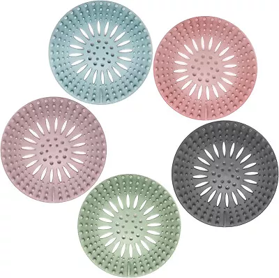 Drain Cover Hair Catcher Set Of 5 Hair Stopper Shower For Bathroom Bathtub Sink • £9.68