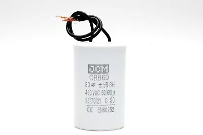 $13.50 • Buy 30UF 450VAC Wire Motor Run Capacitor 450V AC CBB60 30 UF Round White 50/60HZ Cap