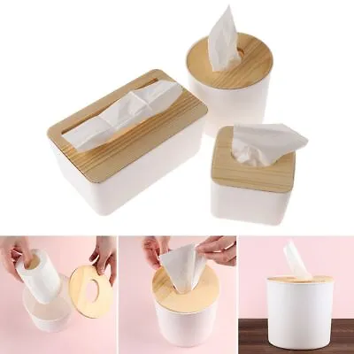 £6.77 • Buy Table Decoration Storage Case Cover Holder Napkin Paper Boxes Wooden Tissue Box