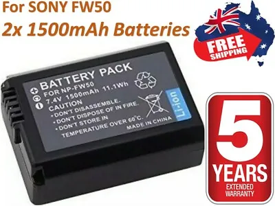 $24.89 • Buy 2x NP-FW50 Battery For Sony Alpha A3000 A3500 A6000 A6300 A6400 A6500