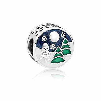 $59 • Buy Genuine Pandora Snowy Wonderland Christmas Charm 796384ENMX Discontinued