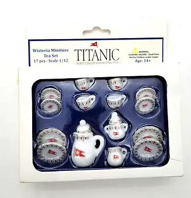 Titanic Wisteria Miniature Doll Size Tea Set 17pc Set 1/12 Scale. New In Box • $22