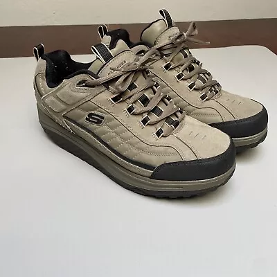 SKECHERS SHAPES-UPS MENs SIZE 14 SHOES SNEAKERS TAUPE/BLACK/PEBBLE • $41.87