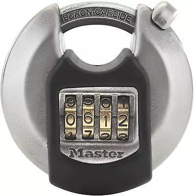 MASTER LOCK Heavy Duty Disc Padlock [Combination] [Stainless Steel] [Outdoor] M • £18.57