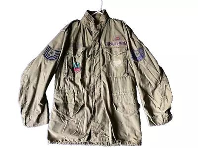 Vintage 70's Alpha Industries U.S Air Force Vietnam Era M-65 Field Jacket Size M • $99.99