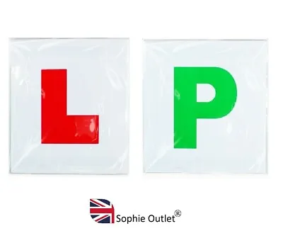 £2.39 • Buy 2 X MAGNETIC L & P PLATES Learner Driver Exterior Car Secure Safe Sign Plate GEM