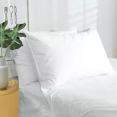 2 Pack White Goose Down Feather Bed Pillows Standard Queen King Size Pillow • $49.91