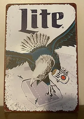 Miller Lite Tin Beer Sign - Vintage Retro - NEW - 8” X 12” Poster Bar Pub Metal • $13.99