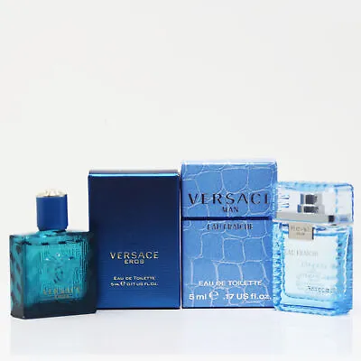 2PK Versace Eros Men & Eau Fraiche Eau De Toilette Miniature Spray Bottle 5mL • $22.49