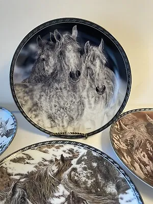 Lot Of 4 Limited Edition Judy Larson Numbered Free Spirits Horse Plates Complete • $62