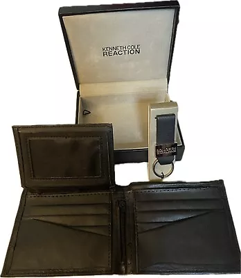 Kenneth Cole Reaction Wallet With Key Fob / Men’s  Black New In Box • $24.95