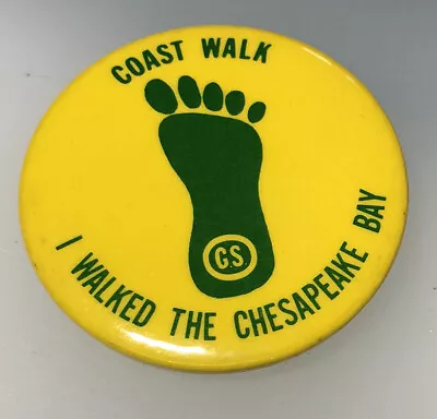 Chesapeake Bay Virginia Coast Walk Exercise Vintage Button Pin Badge Pinback VA • $38.49