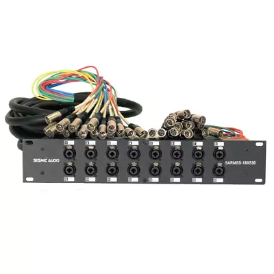 Rack Mount 16 Channel TRS Combo Splitter Snake Cable-5' And 30' XLR Trunks (Sarm • $368.99