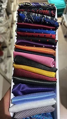 Wedding Set Mens Handkerchief Lot 20-Pcs Assorted Silk Pocket Square Party NEW • $28.20