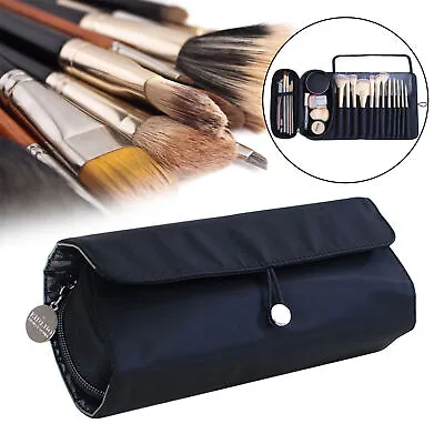 Makeup Bag Cosmetics Brush Case Organizer Storage Box Travel Roll Up Pouch Gift • £6.29