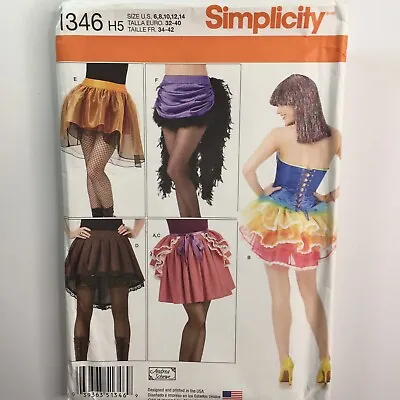 Simplicity 1346 Short Ruffle Costume Skirt Bustle Dance Ladies New Uncut Pattern • £19.50