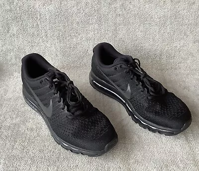 NEW! Nike Air Max 2017 Men's Size 12 Triple Black Running Shoes 849559-004 • $134.99