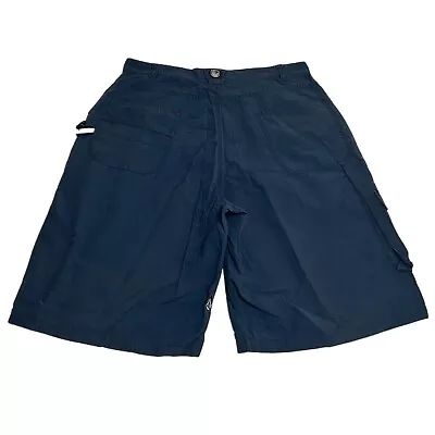 Vintage Y2K Volcom Scout Series Navy Blue Nylon Carpenter Shorts Men’s 36 • $21.21