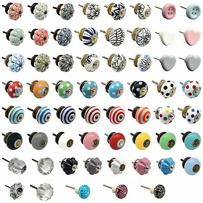 £23.99 • Buy Vintage Door Knobs Ceramic Glass Cupboard Cabinet Drawer Pull Handles