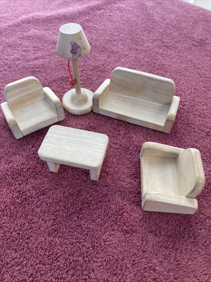 $5 • Buy Ryan's Room Wooden Dollhouse Furniture - Living Room Set
