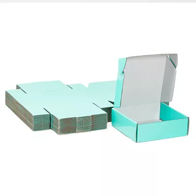 25 Pack Blue Corrugated Packaging Shipping Boxes Bulk 6x6x2 Cardboard Mailers • $29.99