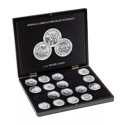 Presentation Case For 20 Somalia Elephant Silver Coins (1 Oz.) In Capsules • £49.95