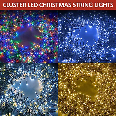 £27.99 • Buy Cluster Christmas Tree String Lights Outdoor & Indoor Timer 8 Modes 480-2000 LED