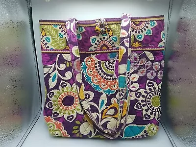 Vera Bradley Cotton Plum Crazy Purple Cotton Tote Purse Excellent Condition • $15.99