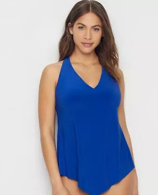 Magicsuit Blue Solid Taylor Underwire Tankini Top Dd-cups 8 • $59.55