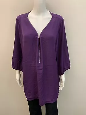 City Chic Purple Exposed Zip Neckline Tunic Size Xl=20/22 (# 899) • $29.99