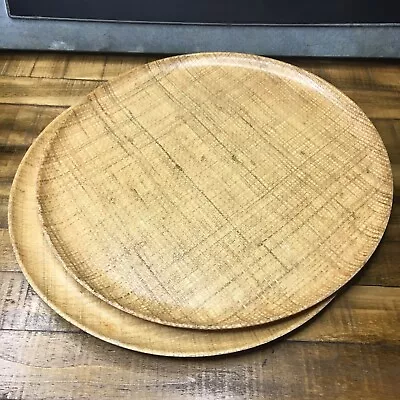 Abaca By Grainware 14” Tray Pair Vintage 1960’s • $60