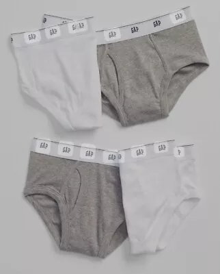 Gap Kids Classic Brief Boy's Underwear White And Grey Size XS (4-5) FreeShipping • $12