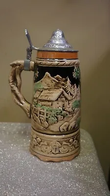 10  Vtg German Porcelain Lidded Musical Beer Stein Mug Collectible Works • $14.95