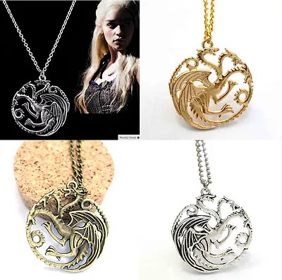 GAME OF THRONES Inspired Dragon Necklace Gift Jewelry Chain Birthday UK • £3.99