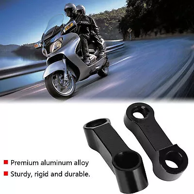 CNC Motorcycle Mirror Mount Riser Extender Adapter Black Aluminum Universal • $9.79