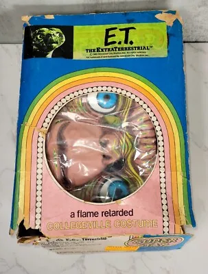 RARE 1982 E.T. Collegeville Super Star Costume W/ Mask Box Child Medium 8/10 • $33.50