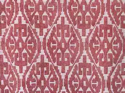 Moroccan Red And White Damask Curtain Fabric By The Yard Upholstery • $35.77