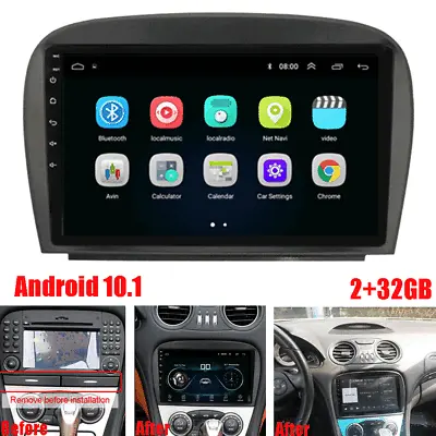 9  Android 10.1 Stereo Radio Navi 2+32GB For 05-11 Mercedes SL 500 550 600 R230 • $175.92