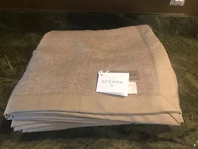 SFERRA King Superfine Merino Wool Blanket NERINO Cashew/Walnut NEW • $575