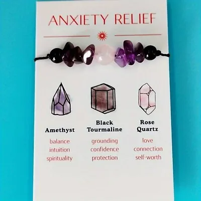 Bracelet For Relaxing Anxiety Chakra Stone Beads Yoga Meditation Healing Beads • £4.89