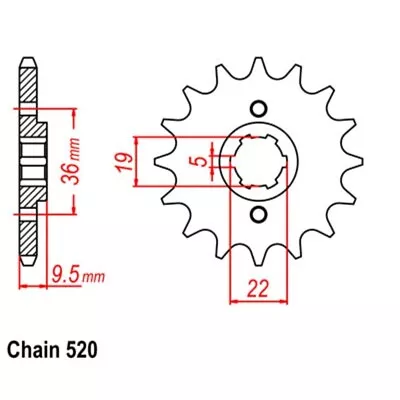 MTX Optional Front Sprocket 15T For Honda CR500R 1984-1985 • $34.39