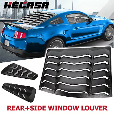 Rear&Side Window Louvers Cover For 2005-2014 Ford Mustang Sun Shade Vent Lambo • $142.99