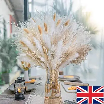 50/95X Artificial Natural Dried Pampas Grass Flower Bunch Wedding Bouquet Decor • £4.08