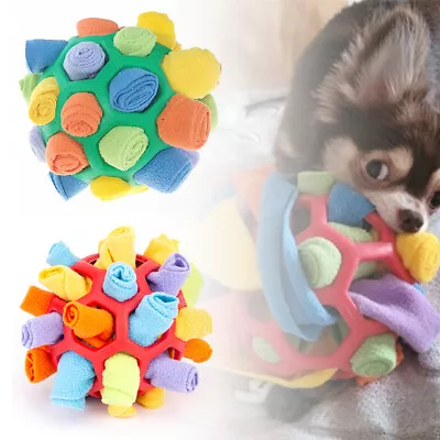 £9.59 • Buy Pet Dog Snuffle Toy Sniffing Treat Puzzle Feeder Toy Foraging Nose Training Ball
