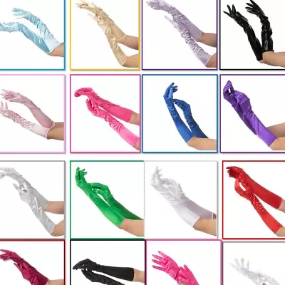 £3.99 • Buy Womens Ladies Long Opera Evening Gloves Satin Charleston Party Dress Wedding UK