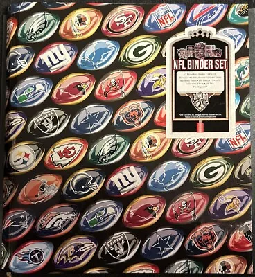 2001 Crown Pro NFL 3 Ring Binder +2 Portfolios 2 Card Pages Pouch • $14.95
